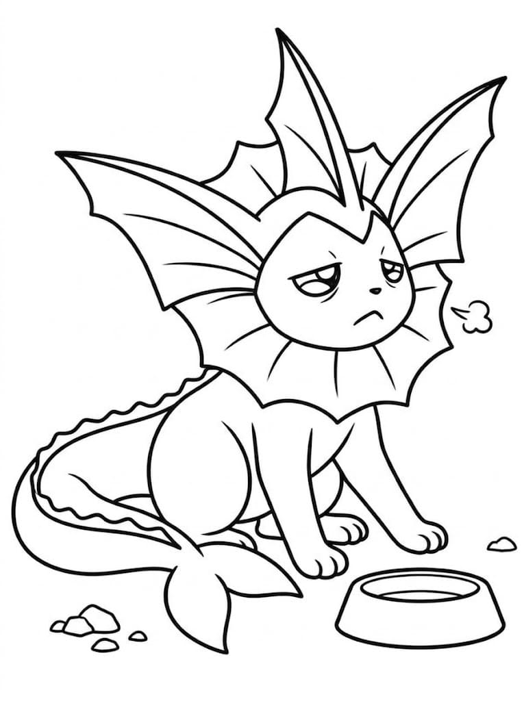 Fise de colorat cu Vaporeon gratuit pentru copii