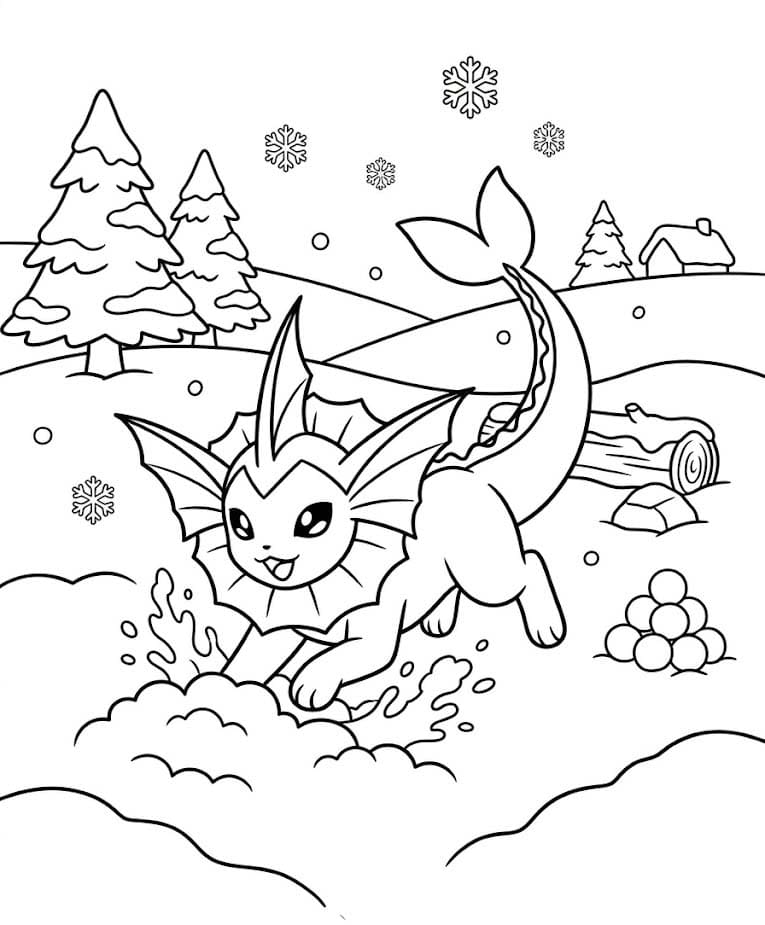 Fise de colorat cu Vaporeon imprimabil bazic