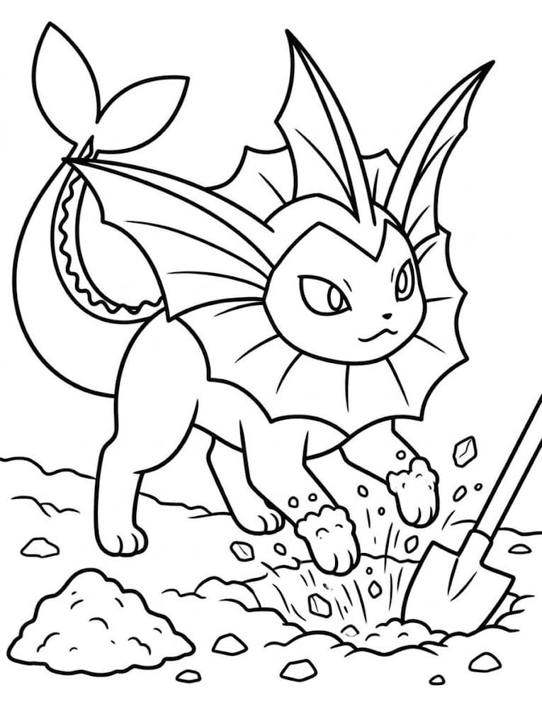 Fise de colorat cu Vaporeon imprimabil gratuit pentru copii