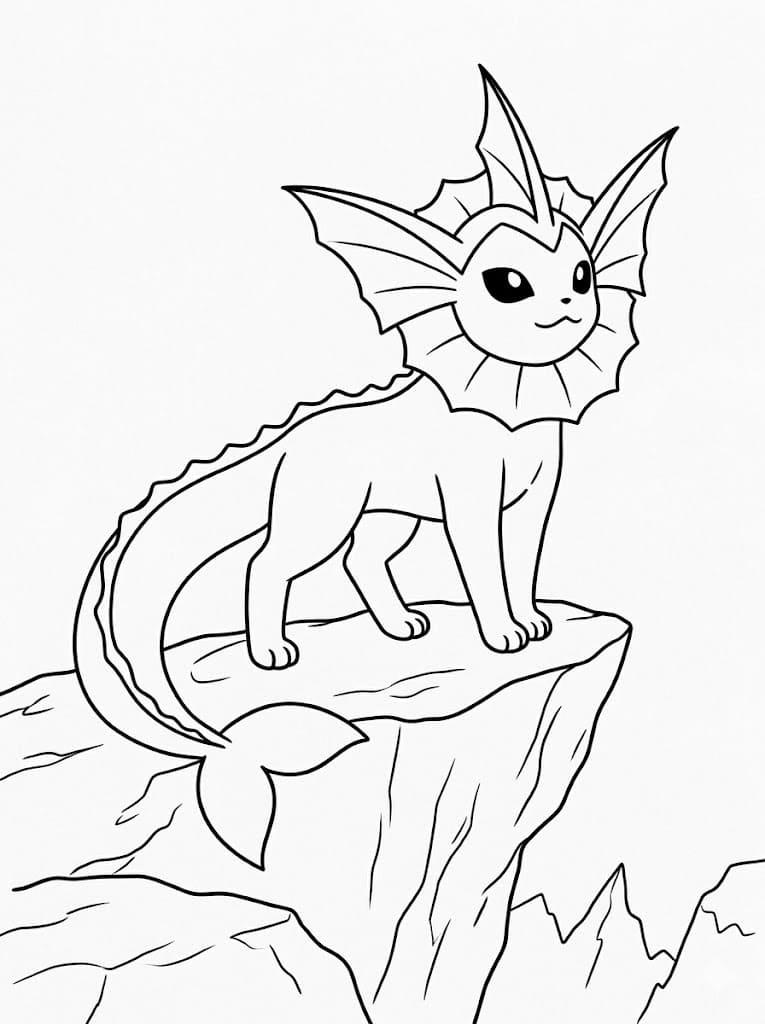 Fise de colorat cu Vaporeon imprimabil gratuit