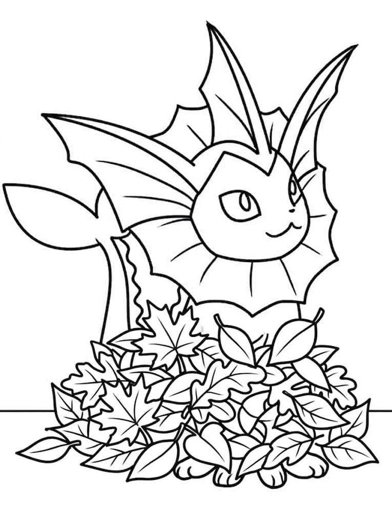 Fise de colorat cu Vaporeon imprimabil pentru copii