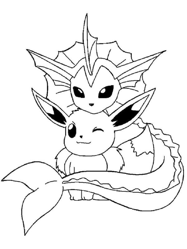 Fise de colorat cu Vaporeon imprimabil