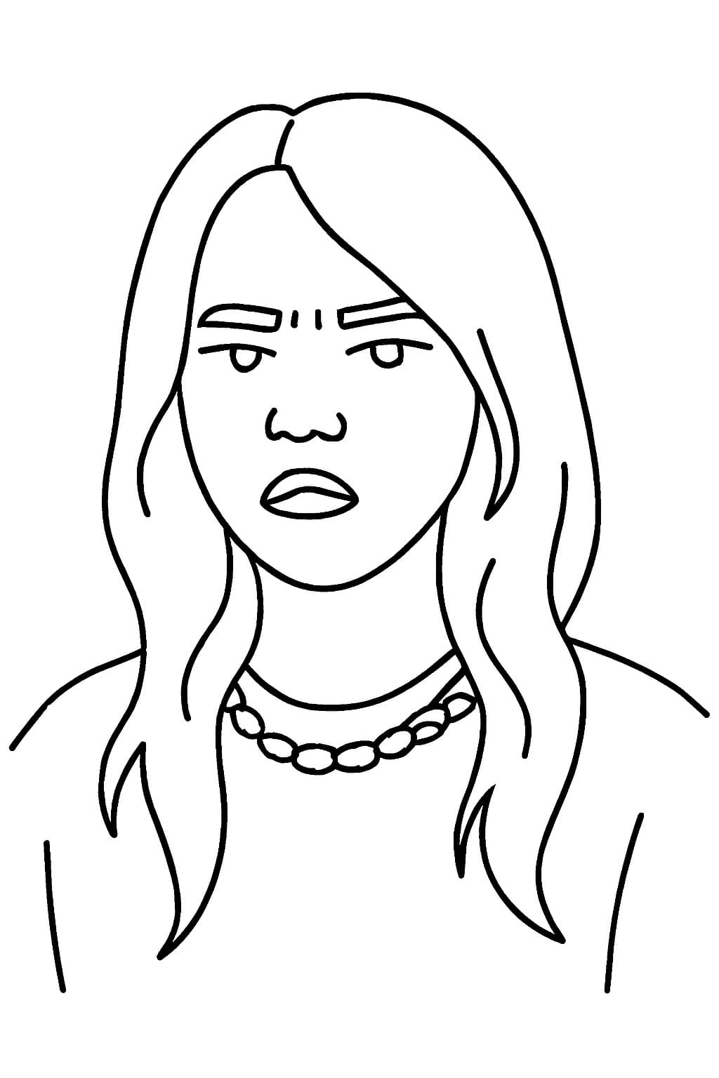 Fise de colorat cu Billie Eilish imprimabil uşor