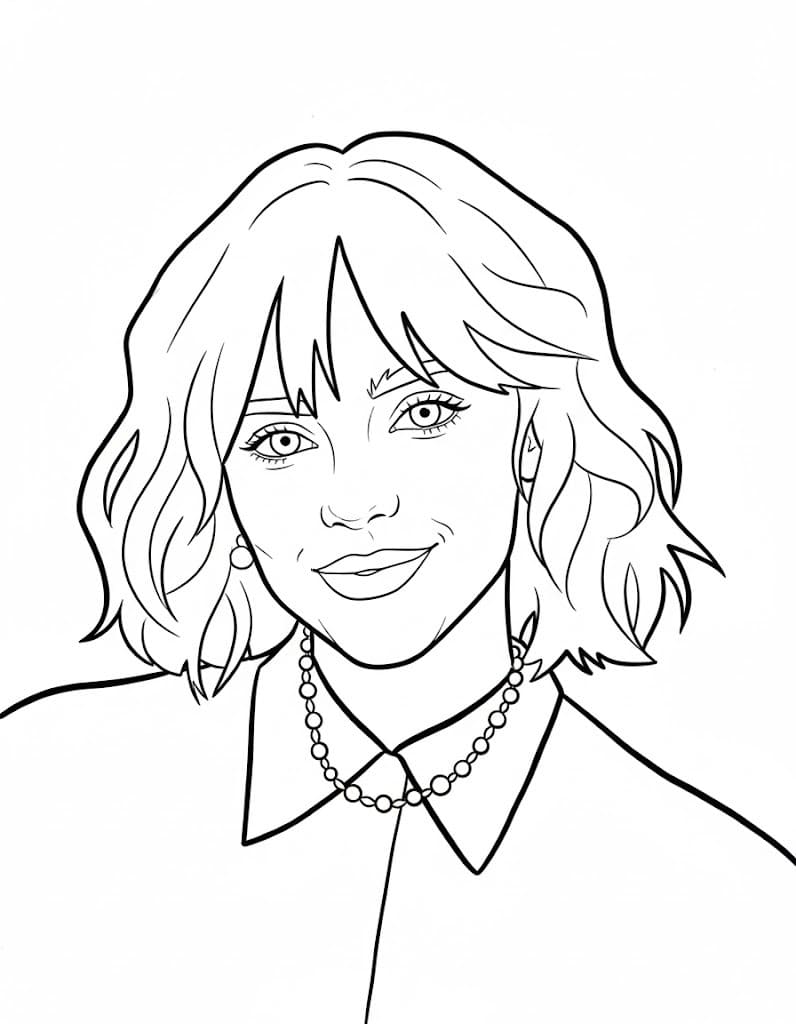 Planse de colorat cu Billie Eilish