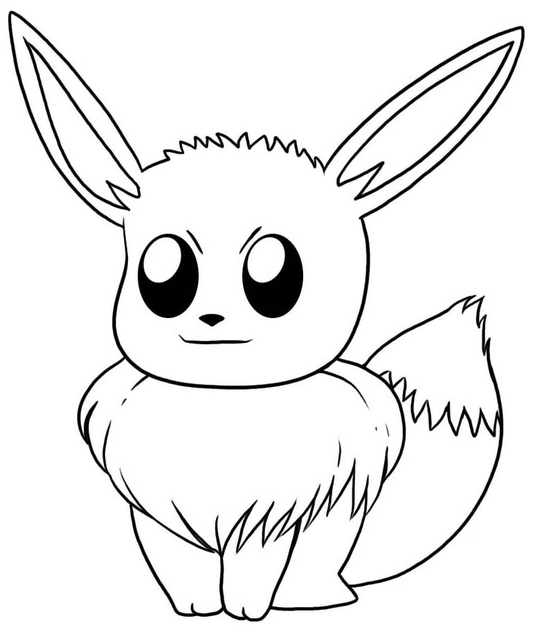 Fise de colorat cu Desenează Eevee bazic