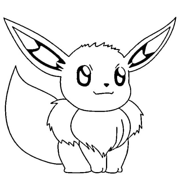 Fise de colorat cu Desenează Eevee gratuit ușor