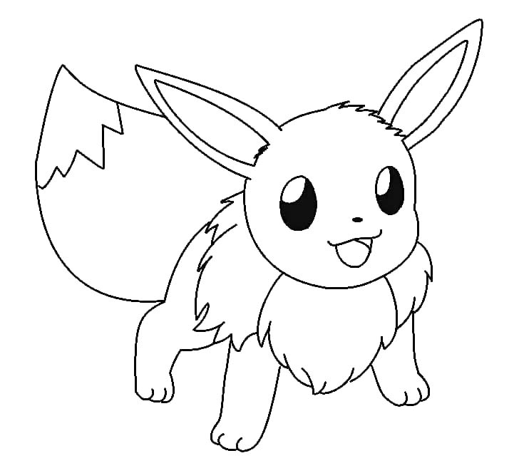 Fise de colorat cu Desenează Eevee imprimabil simplu