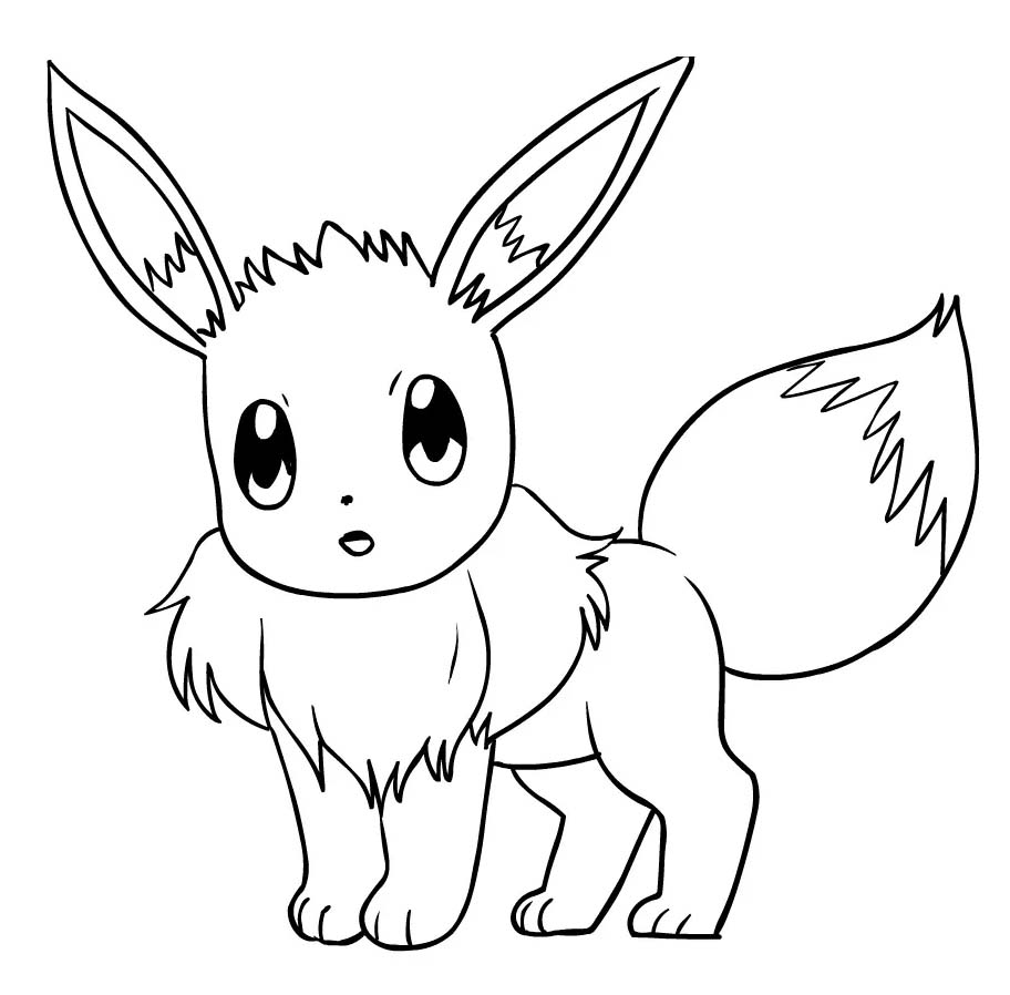 Fise de colorat cu Desenează Eevee imprimabil ușor