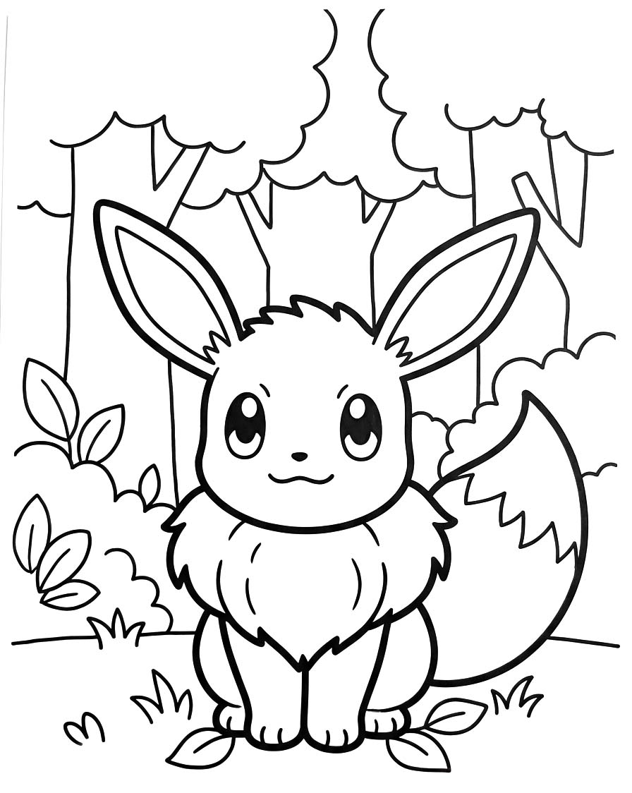 Fise de colorat cu Desenează Eevee imprimabil