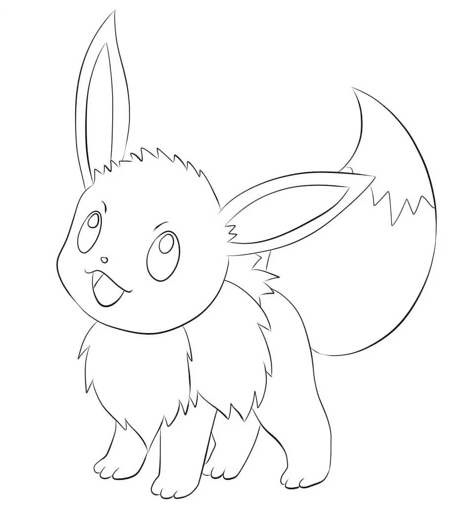 Fise de colorat cu Desenează Eevee la copii