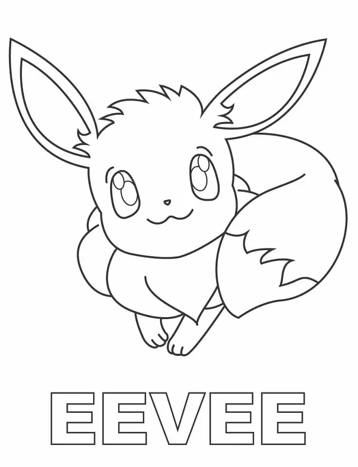 Fise de colorat cu Desenează Eevee ușor