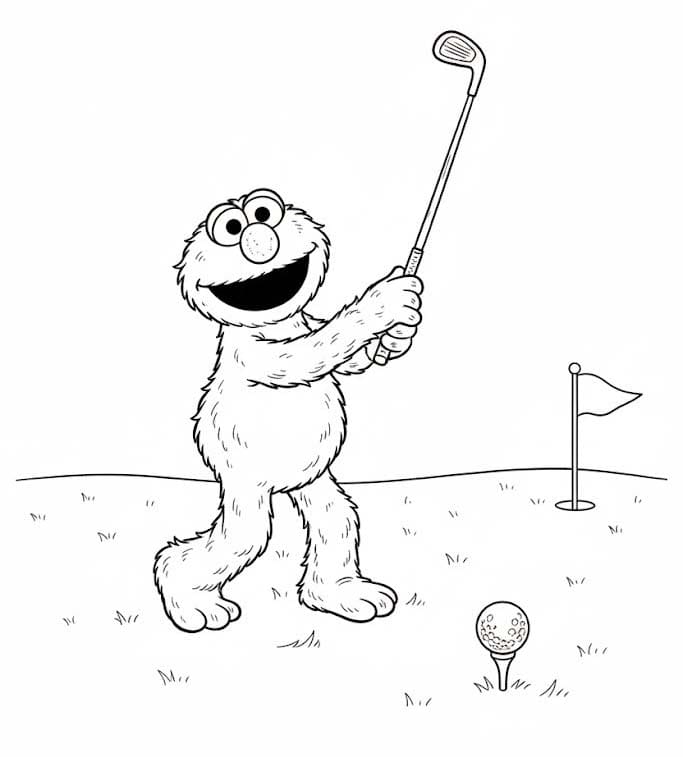 Fise de colorat cu Desenează Elmo gratuit bazic