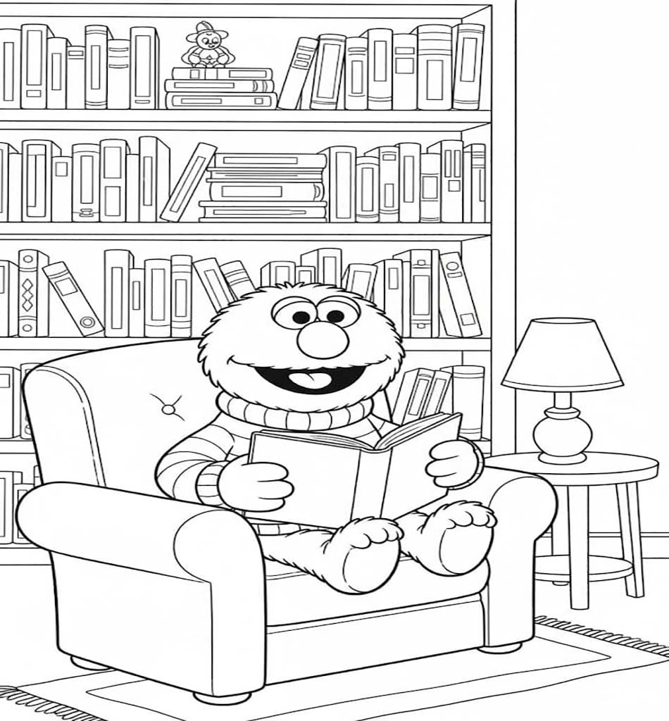 Fise de colorat cu Desenează Elmo gratuit simplu