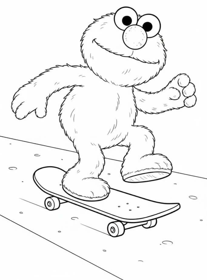 Fise de colorat cu Desenează Elmo gratuit uşor