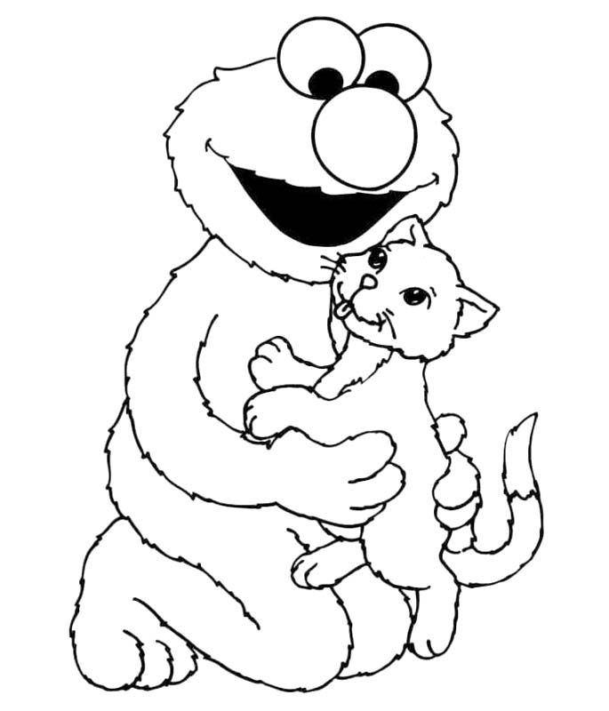 Fise de colorat cu Desenează Elmo imprimabil gratuit bazic