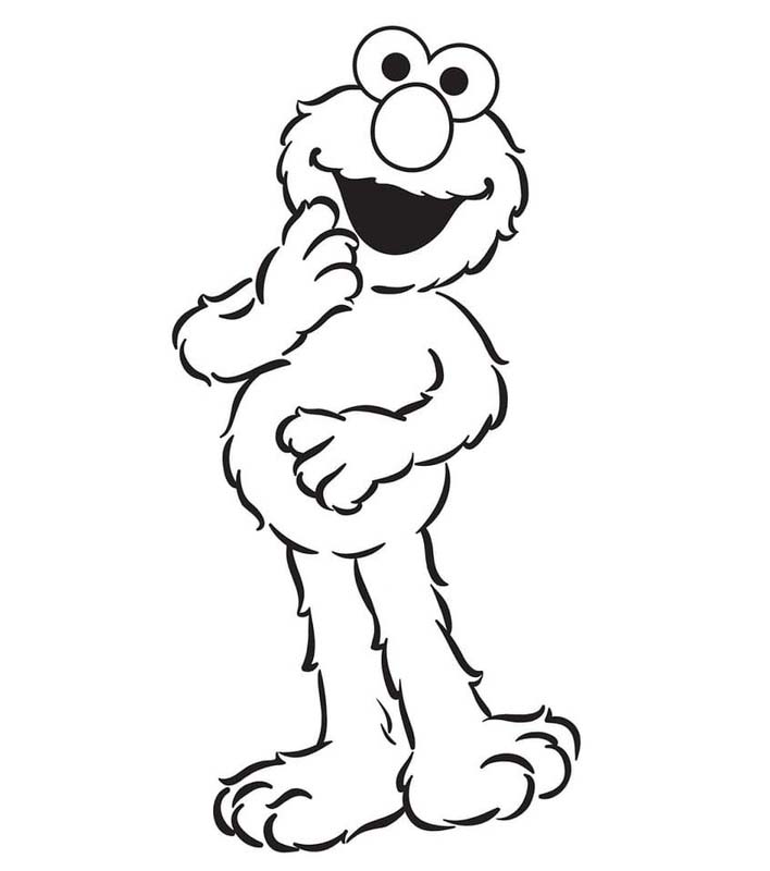 Fise de colorat cu Desenează Elmo imprimabil simplu
