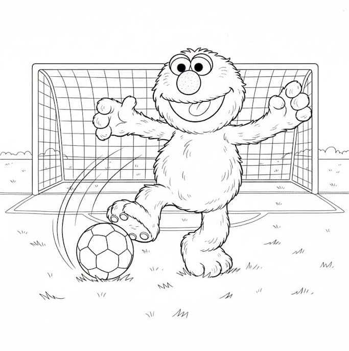 Fise de colorat cu Desenează Elmo