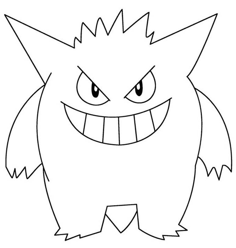 Fise de colorat cu Desenează Gengar imprimabil gratuit bazic