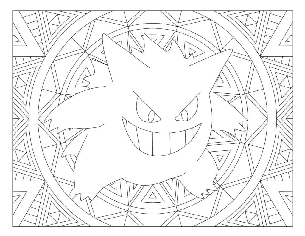 Fise de colorat cu Desenează Gengar pentru copii