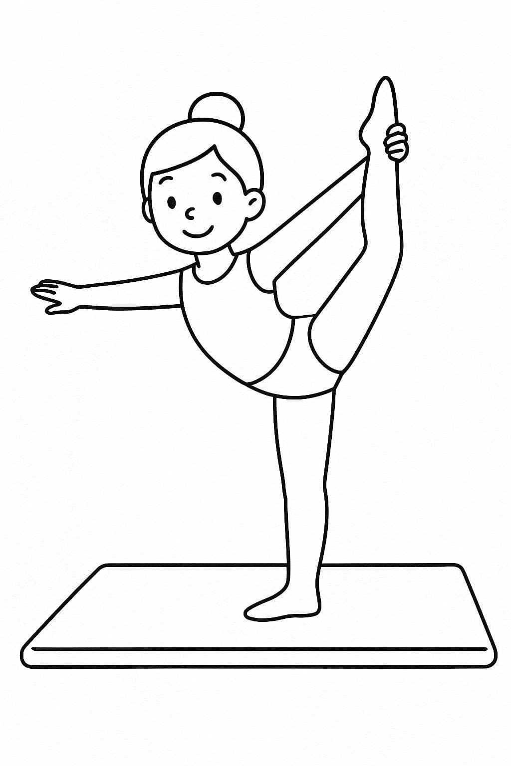 Fise de colorat cu Desenează Gimnastică bazic la copii
