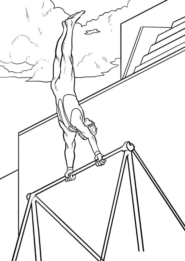 Fise de colorat cu Desenează Gimnastică imprimabil gratuit bazic