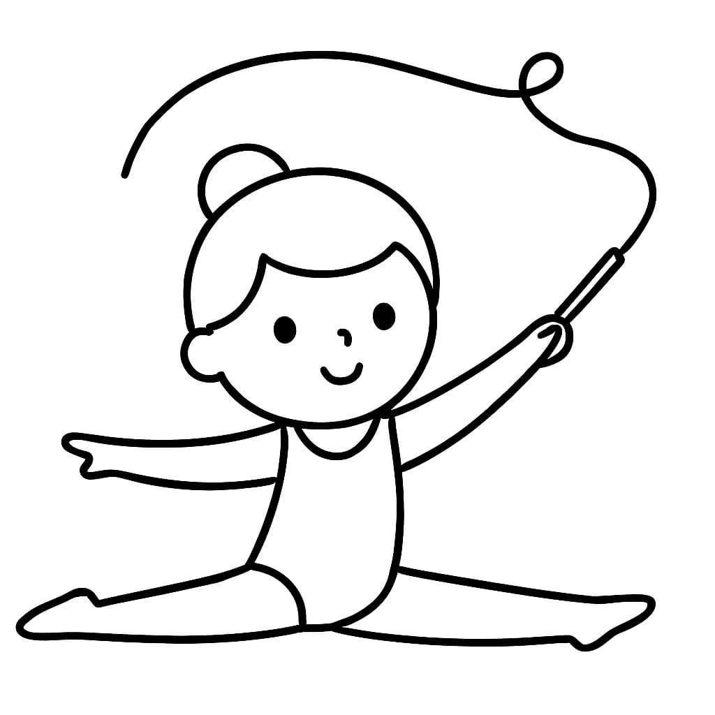 Fise de colorat cu Desenează Gimnastică simplu la copii