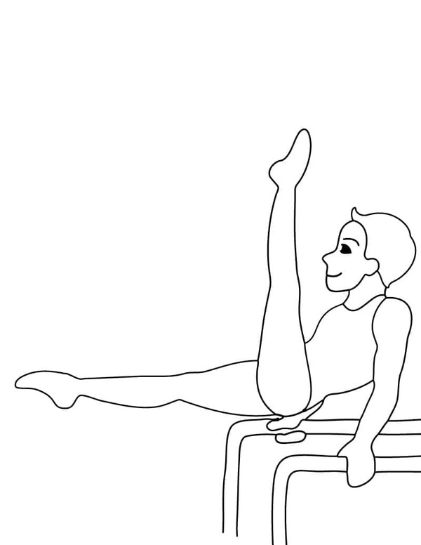 Fise de colorat cu Desenează Gimnastică simplu
