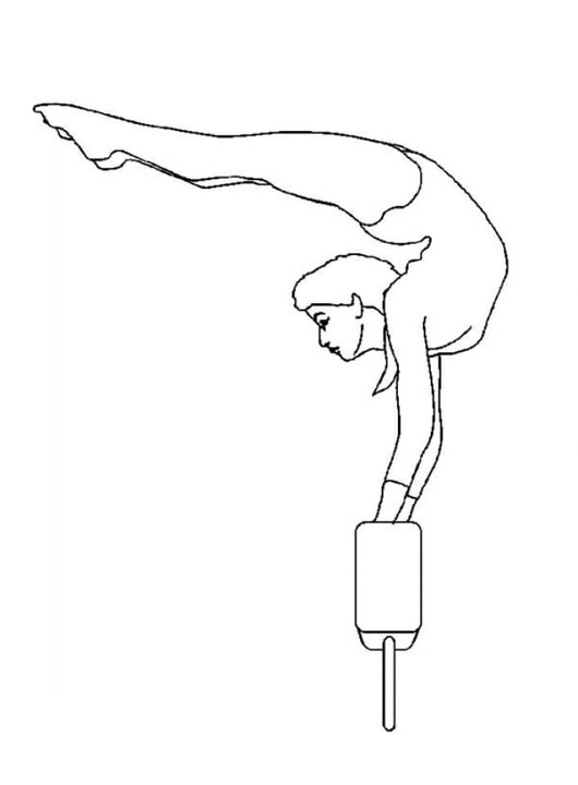 Fise de colorat cu Desenează Gimnastică uşor