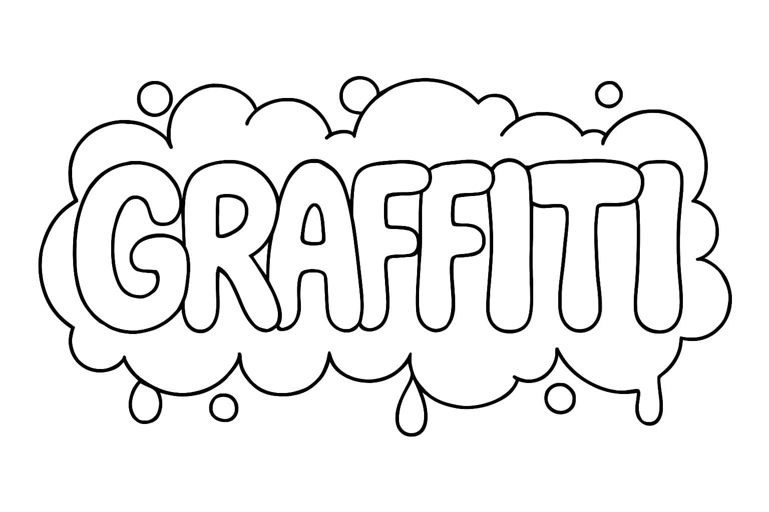 Fise de colorat cu Desenează Graffiti imprimabil gratuit bazic