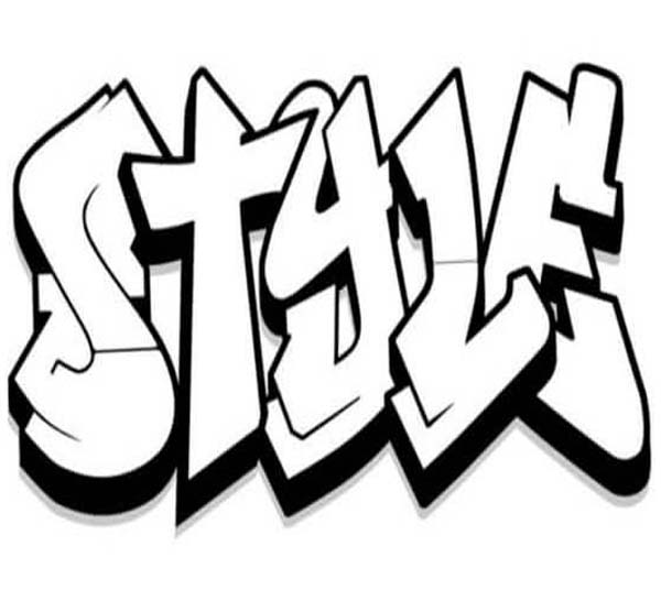 Fise de colorat cu Desenează Graffiti imprimabil gratuit simplu