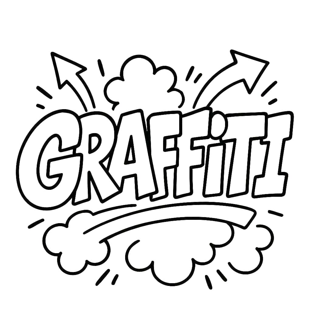Fise de colorat cu Desenează Graffiti la copii