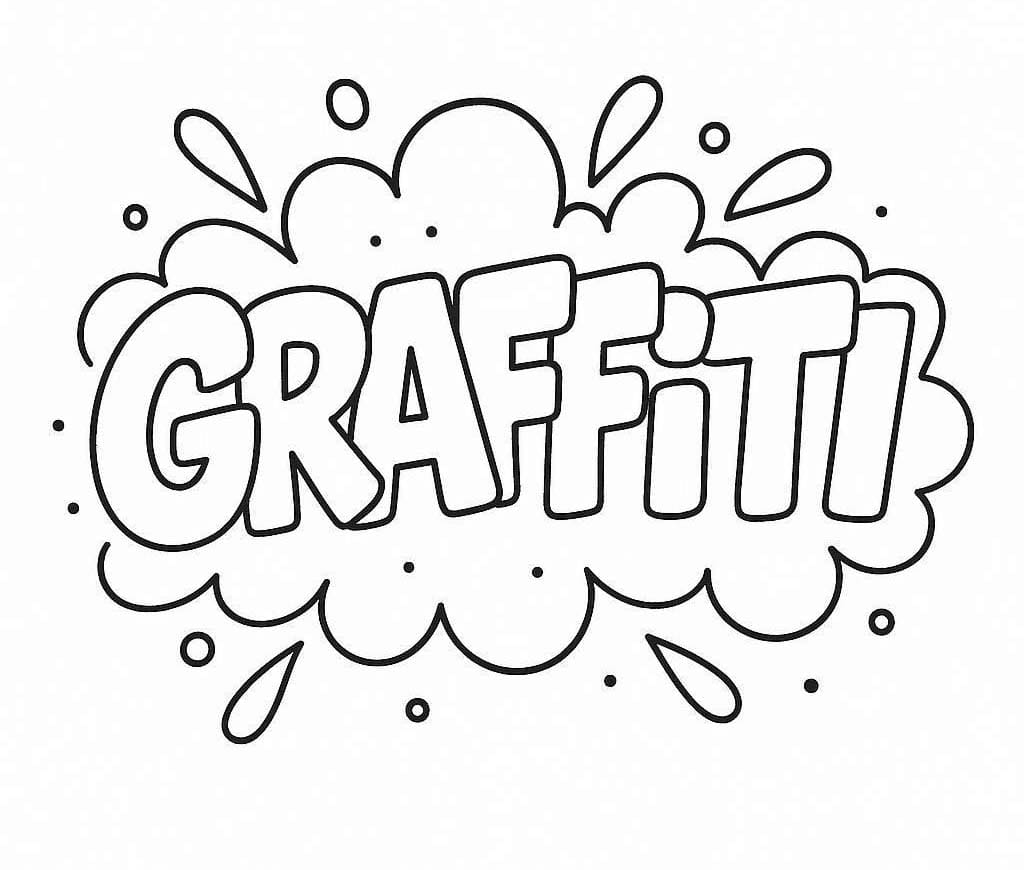 Fise de colorat cu Desenează Graffiti uşor la copii