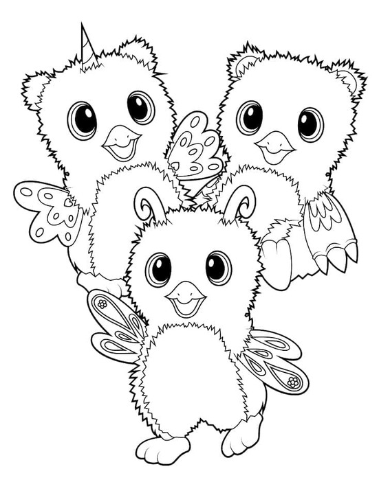 Fise de colorat cu Desenează Hatchimals imprimabil gratuit
