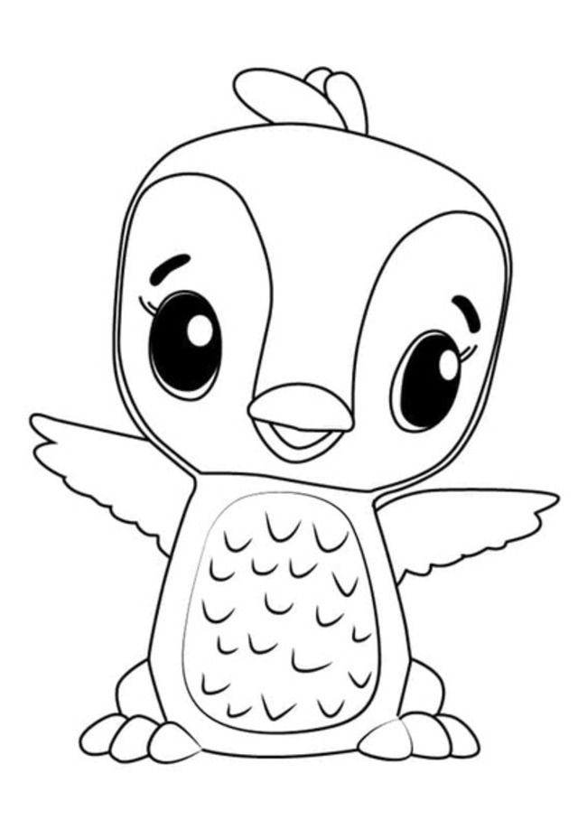 Fise de colorat cu Desenează Hatchimals uşor la copii