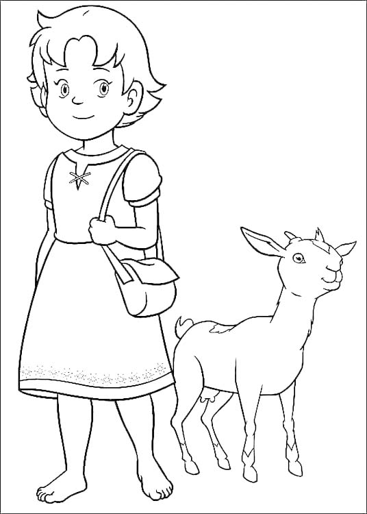 Fise de colorat cu Desenează Heidi gratuit pentru copii