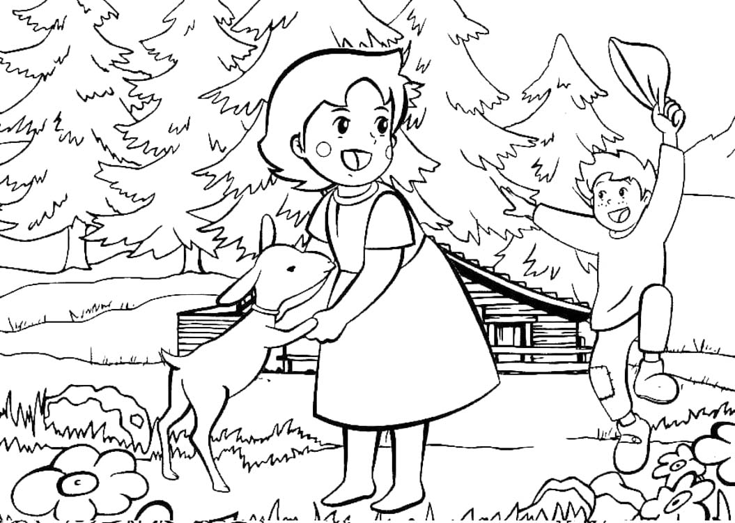 Fise de colorat cu Desenează Heidi gratuit