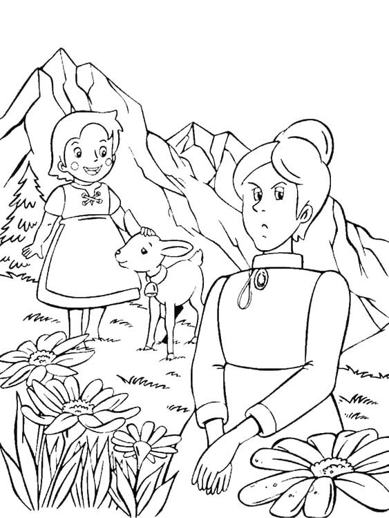 Fise de colorat cu Desenează Heidi imprimabil gratuit