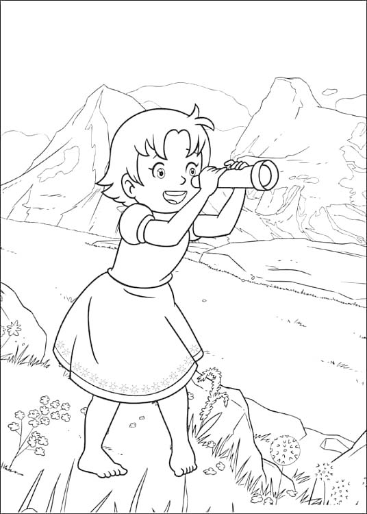 Fise de colorat cu Desenează Heidi