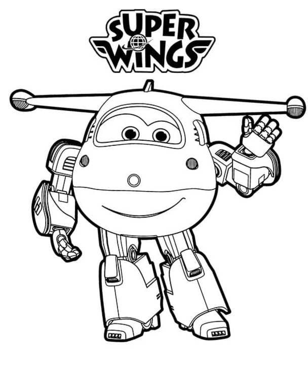 Fise de colorat cu Desenează Super Wings gratuit bazic