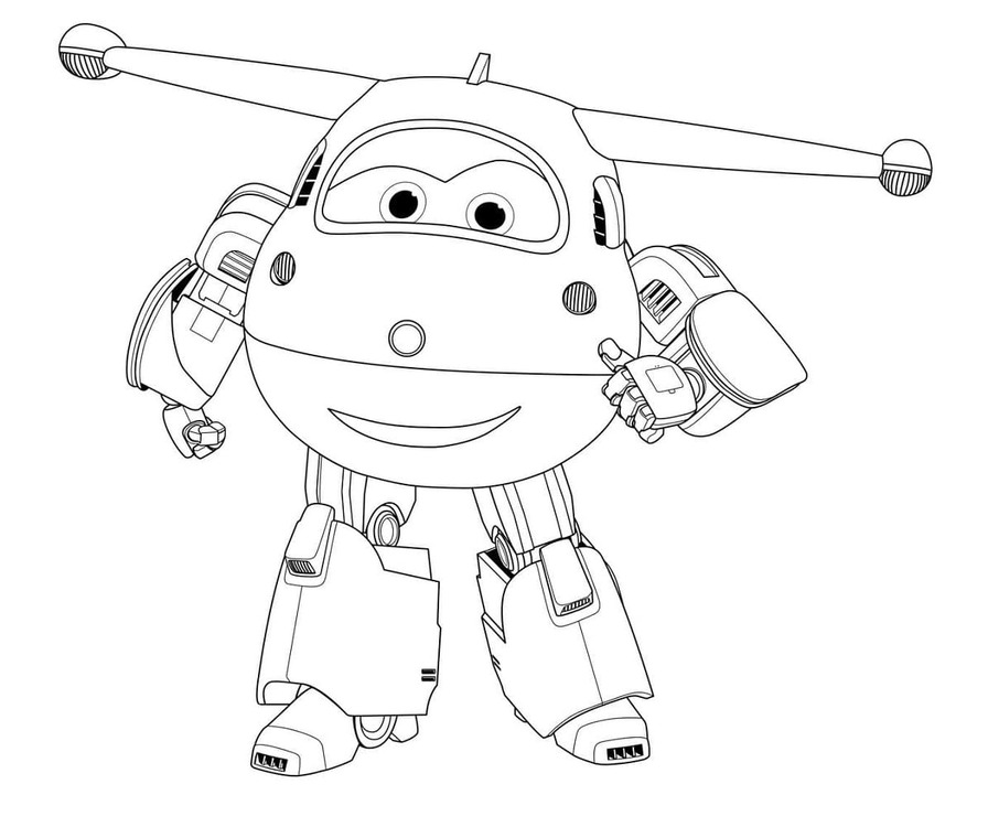 Fise de colorat cu Desenează Super Wings imprimabil bazic