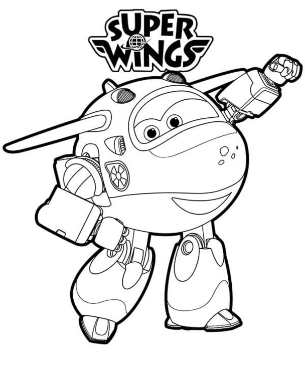 Fise de colorat cu Desenează Super Wings imprimabil gratuit bazic