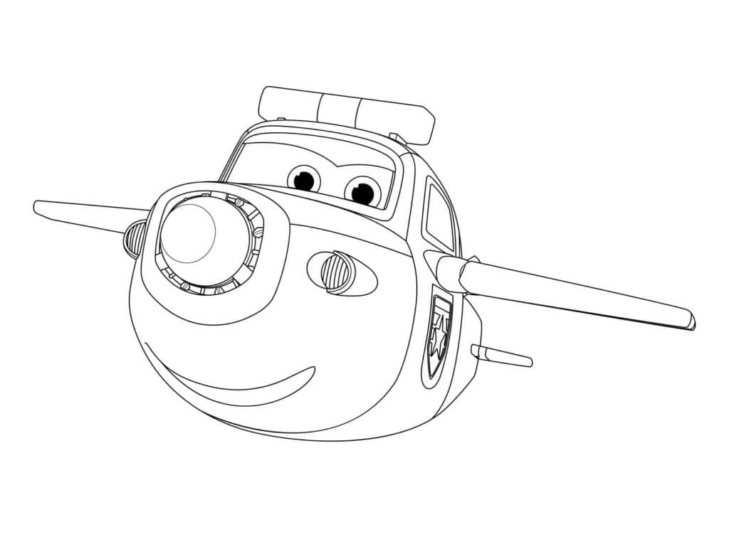 Fise de colorat cu Desenează Super Wings imprimabil pentru copii