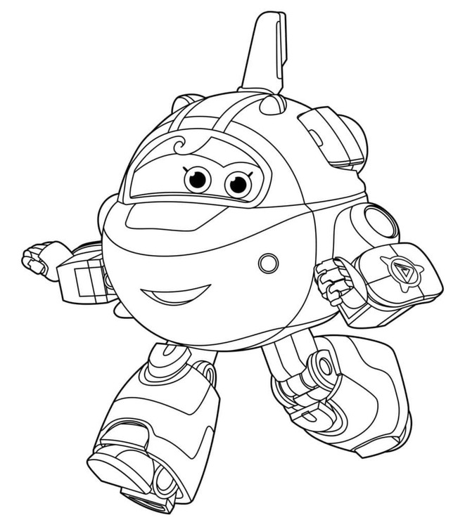 Fise de colorat cu Desenează Super Wings simplu