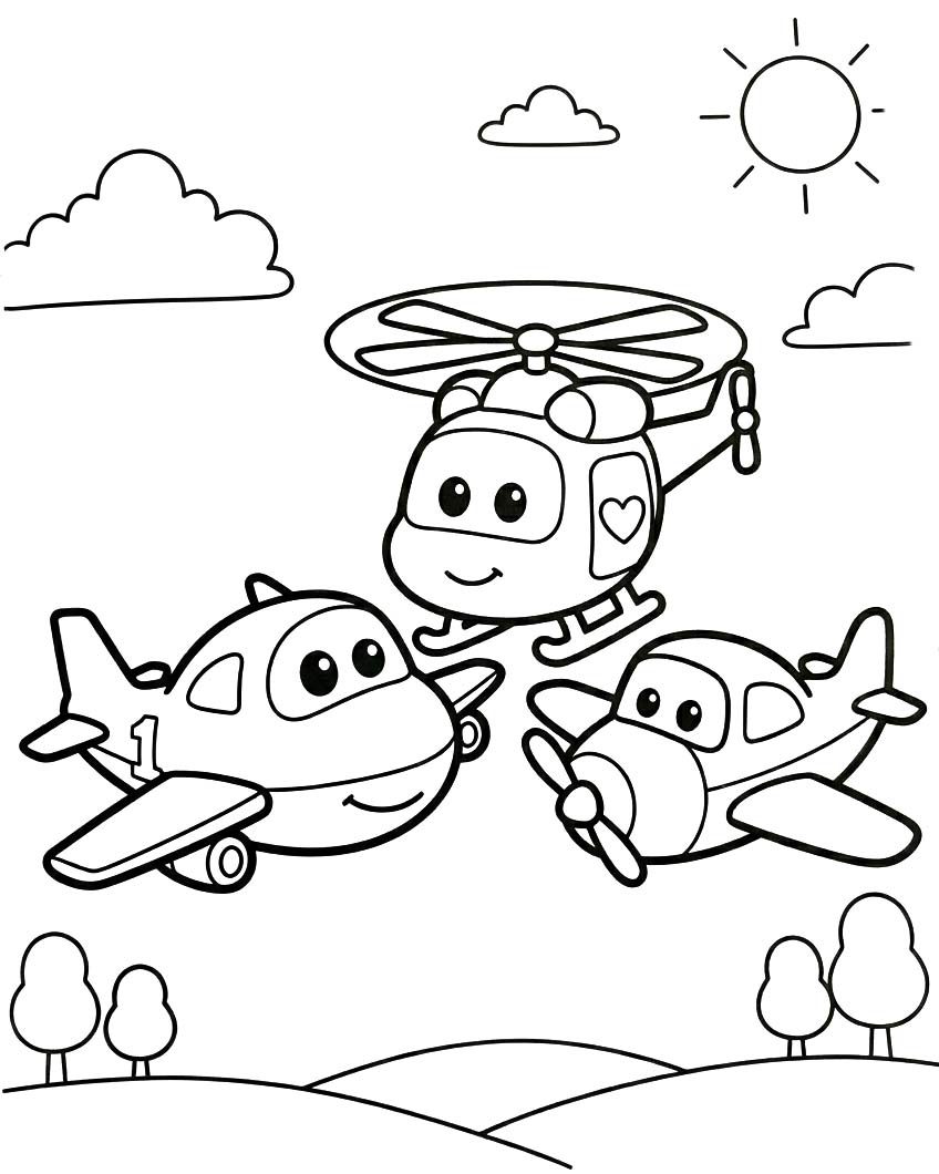 Fise de colorat cu Desenează Super Wings