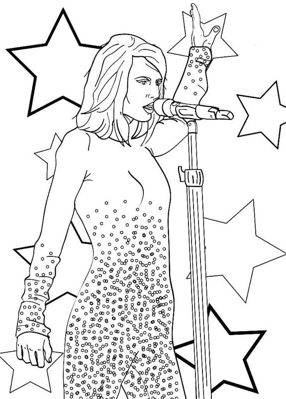 Fise de colorat cu Desenează Taylor Swift gratuit