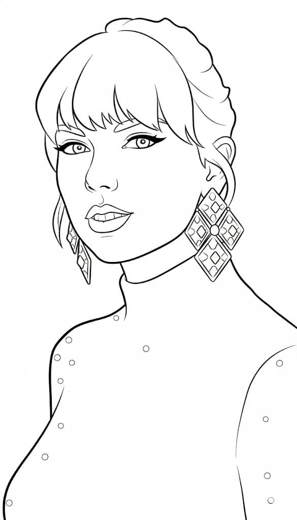 Fise de colorat cu Desenează Taylor Swift imprimabil gratuit
