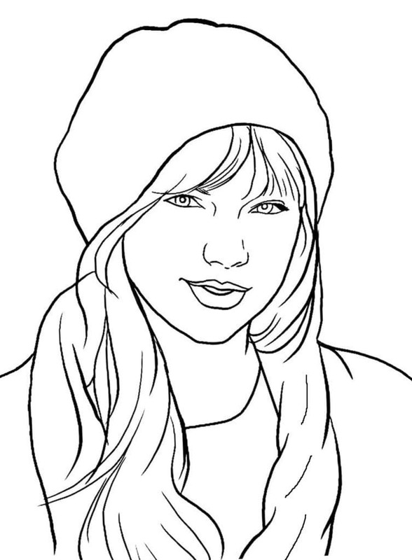 Fise de colorat cu Desenează Taylor Swift uşor