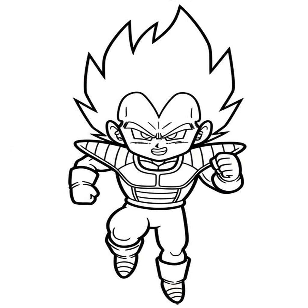 Fise de colorat cu Desenează Vegeta imprimabil gratuit bazic