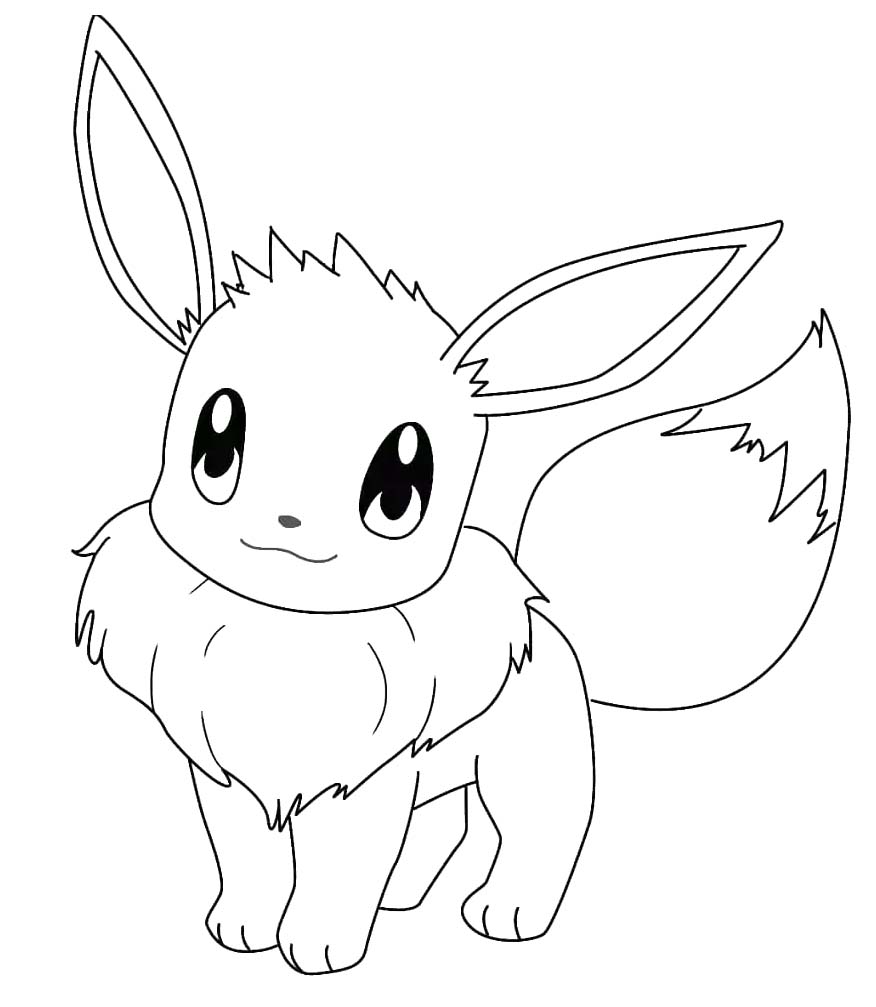 Fise de colorat cu Eevee bazic la copii