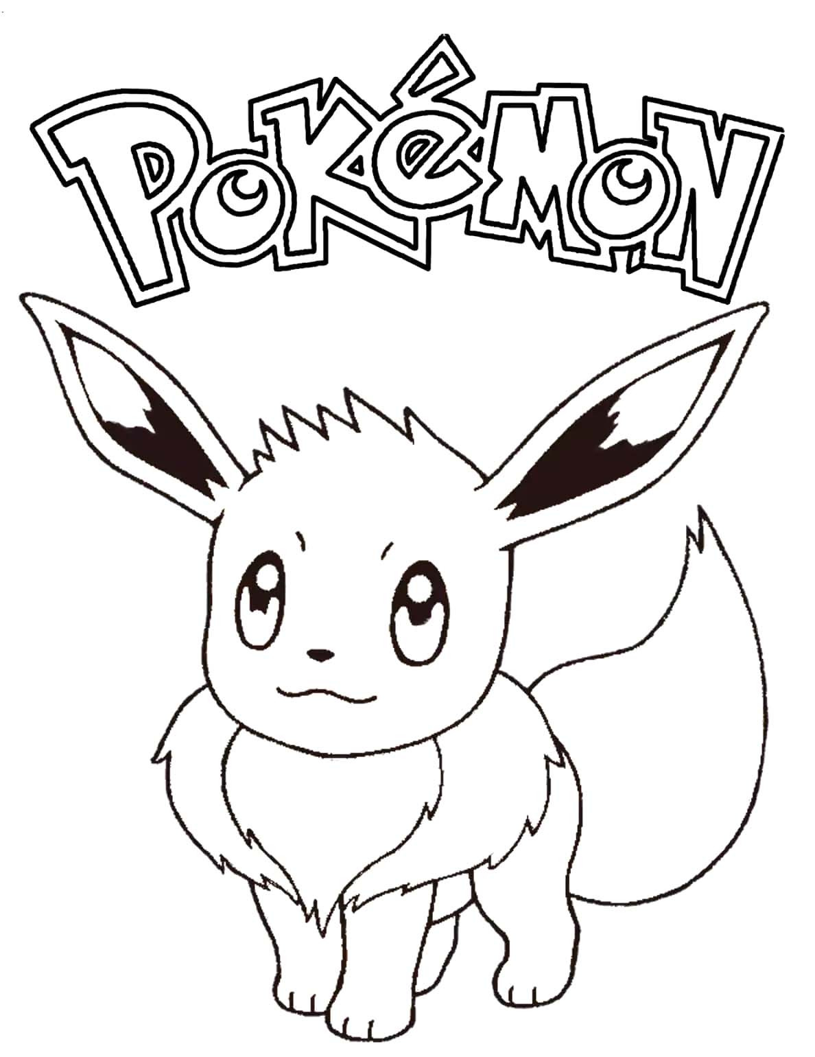 Fise de colorat cu Eevee gratuit simplu